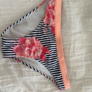 Roxy girls Striped Bikini Bottom with Floral Design